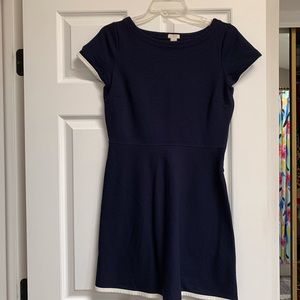 J. Crew Navy Blue White Trim Dress